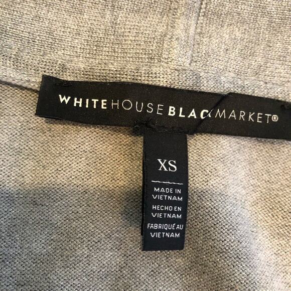 WHBM gray open front waist tie long cardigan sweater size Extra Small XS - Picture 8 of 15